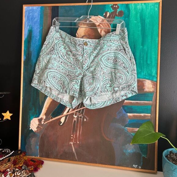 Old Navy Green Paisley Women's Shorts - Picture 5 of 14